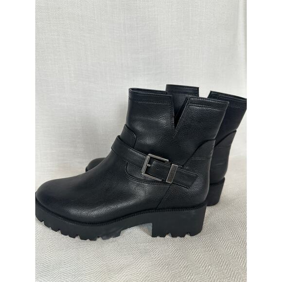 Zodiac 9.5 Miller 2 Black Lug Sole Moto Boot Festival Whimsygoth Bootie Fall - Picture 2 of 6